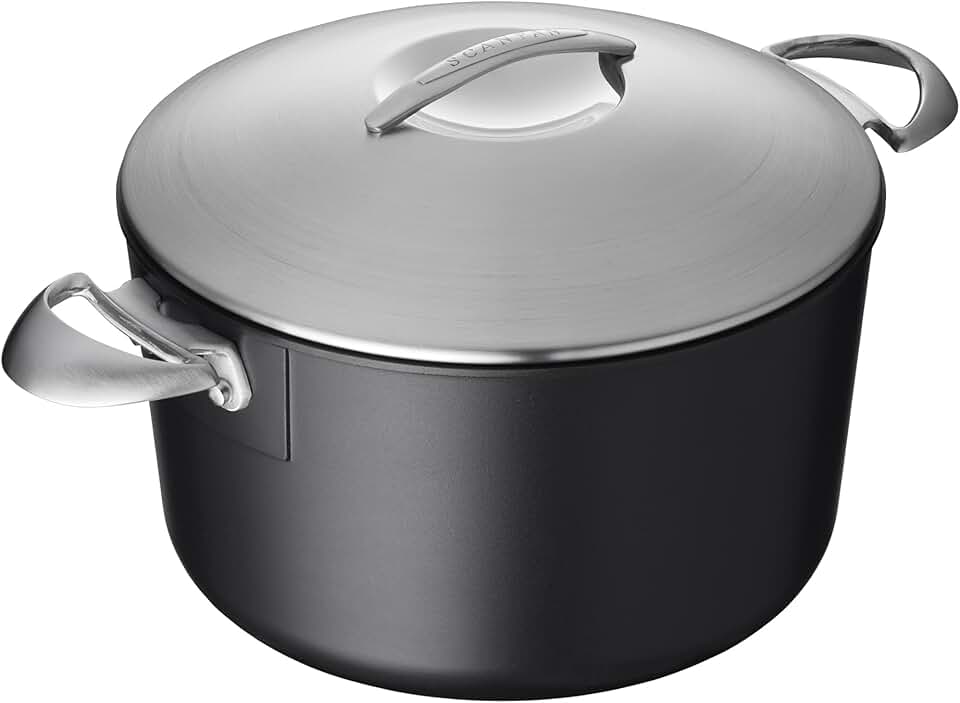 SCANPAN Professional 7 qt Dutch Oven with Lid - Easy-to-Use Nonstick Cookware - Dishwasher, Metal Utensil & Oven Safe - Made in Denmark