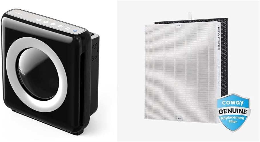 Coway Airmega AP-1512HH Air Purifier Bundle with Air Quality Monitor and Replacement Filter Set for AP-1512HH