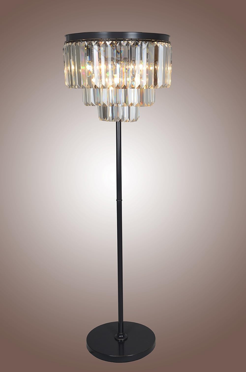 1920S ODEON CLEAR GLASS FRINGE FLOOR LAMP THREE TIERS LOOK FOR LESS