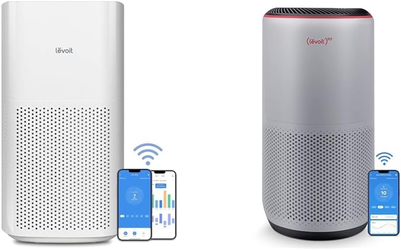 LEVOIT Air Purifiers for Home Large 1588ft2 & 403ft2 Rooms, Smart WiFi, HEPA Filter Captures 99.97% of Dust Pollen Pet Dander, Alexa Google Assistant Control, White & Gray