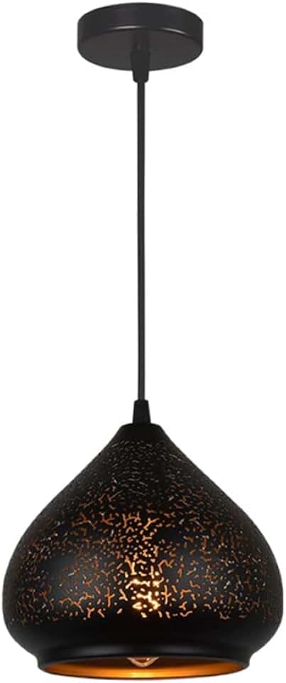 Chandelier Light Vintage Moroccan Light Retro Industrial Hanging Droplights Carved Iron Art Lampshade Mosaic Decor Loft Ceiling Chandelier for Restaurant Cbar Kitchen Hanging Cei/Color/30Cm