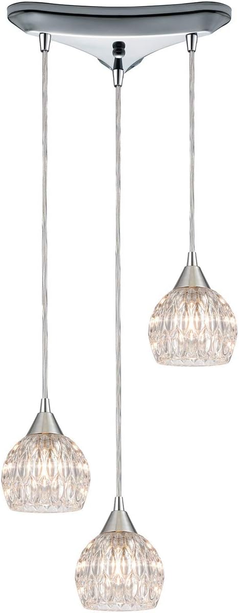 10824/3 Pendant Light, Polished Chrome