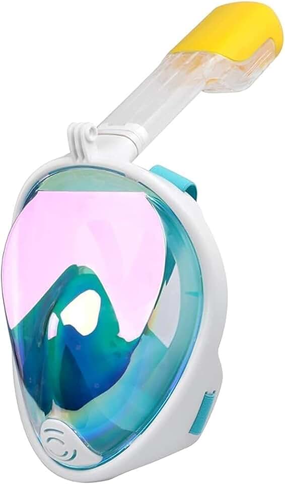 Full Face Snorkel Diving Mask Scuba Mask Safe Underwater Anti Fog Full Face Snorkeling Mask Swimming Snorkel Diving Equipment for Women and Men Masks(White,Small)
