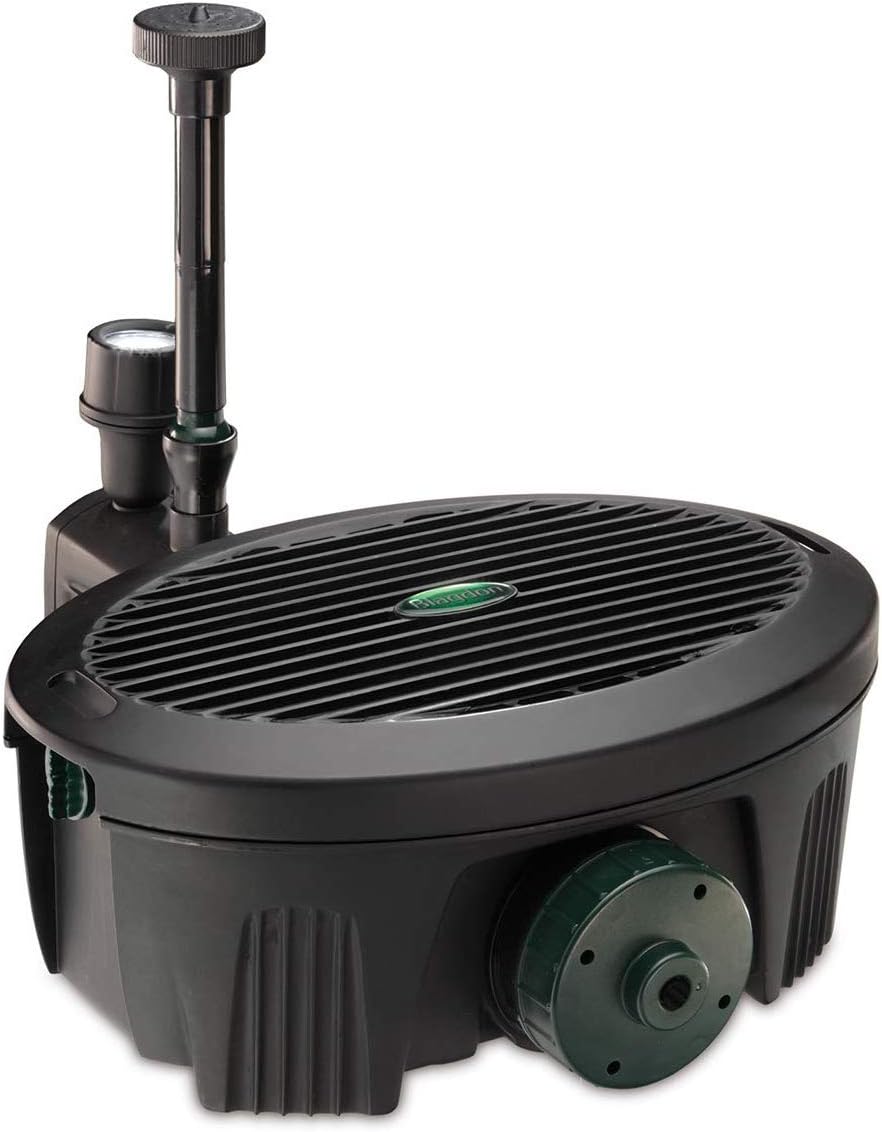 Pennington Aquagarden , Inpond 5 in 1, Pond & Water Pump, Filter, UV Clarifier, LED Spotlight and Fountain , All in One solution for a Clean, Clear and Beautiful pond , For Ponds up to 200 Gallons