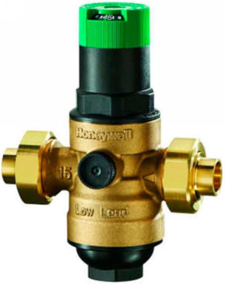 Honeywell DS06-103-DUS-LF Dialset Female NPT Double Union Regulator, Sweat PRV, 1 1/4