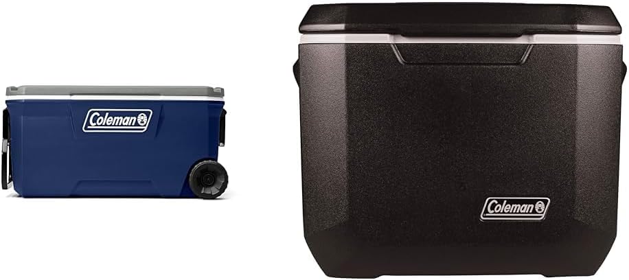 Coleman 316 Series Insulated Portable Cooler with Heavy Duty Wheels & Portable Rolling Cooler | 50 Quart Xtreme 5 Day Cooler with Wheels