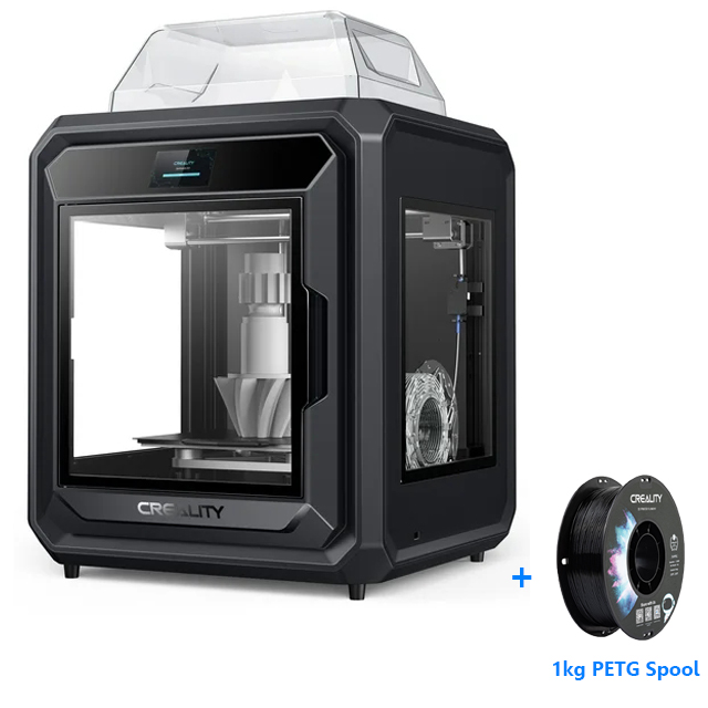 Creality Sermoon D3 3D Printer Assembled Enclosed Desktop FDM Industrial 3D Printer with Auto Leveling and Wi-Fi Large Format Works with PLA, ABS, PETG, CF-Nylon, PC-ABS, 300*250*300 mm