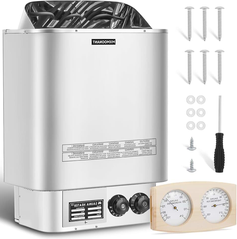 Mxmoonant 4.5KW Sauna Heater, 220V Electric Sauna Heaters Dry Sauna Bath for Home Hotel Spa for Max. 210 Cu.ft with Sauna Hygrothermograph