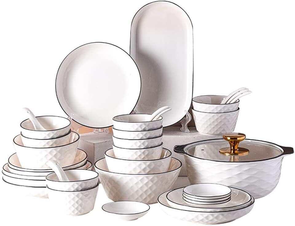 CSCDD Nordic Japanese Tableware Bowl And Plate Set Household Bowls Plates Utensils Creative Bowls And Chopsticks