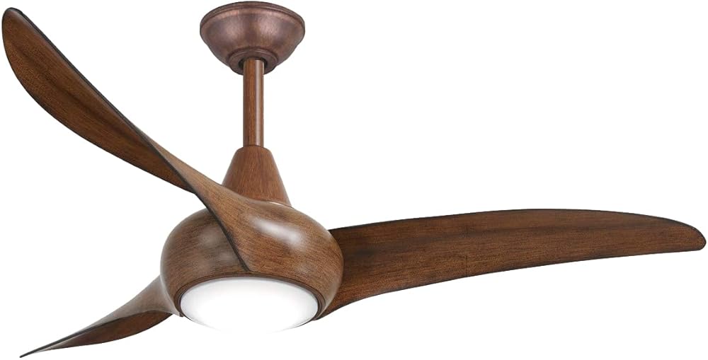MINKA-AIRE F845-DK Light Wave 44 inch Ceiling Fan with LED Light and Remote Control, Brown Distressed Koa Finish