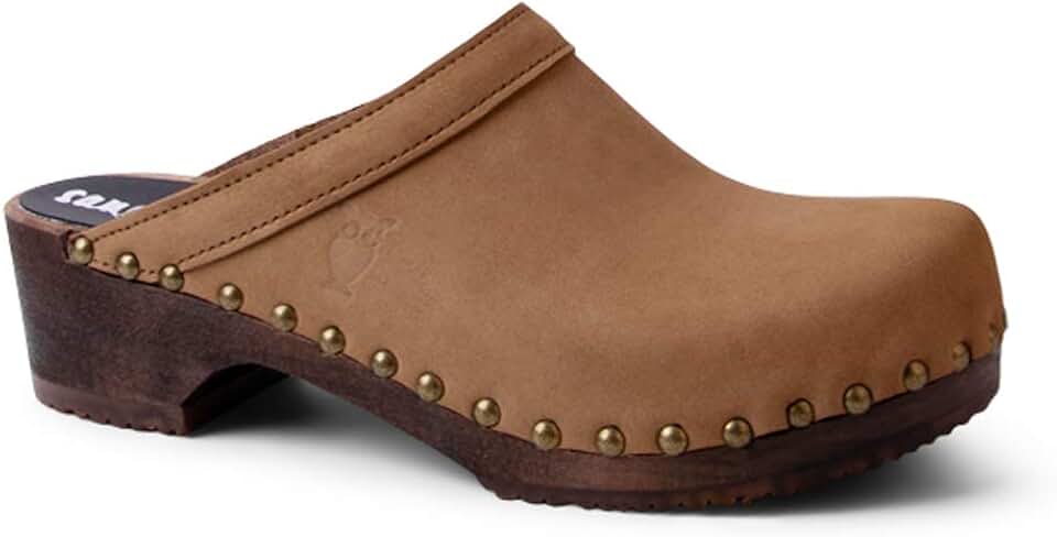 Swedish Low Heel Wooden Clog Mules for Women | Athens