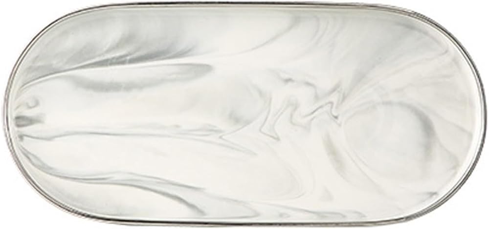 Washbasin Bathroom Cabinet Storage Tray Ceramic Tray Hotel Model Room Bathroom(24.5CM)