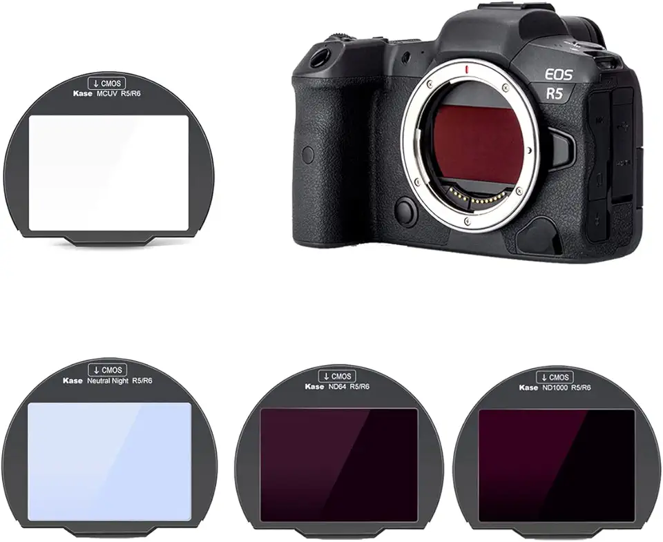 Kase 4 in 1 Clip-in Filter Kit (MCUV/ND64/ND1000/Neutral Night),Neutral Density ND & Light Pollution & UV Protection Filters Compatible with Canon EOS R3 R5 R5C R6 R6II Camera