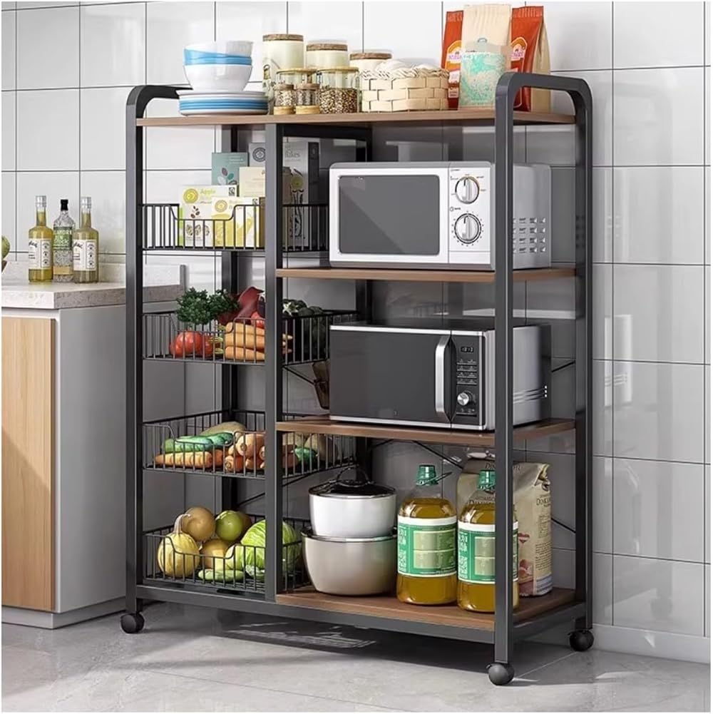 Microwave Stand Microwave Oven Rack Microwave Rack 4 Tier Microwave Oven Rackon Wheel Cart Kitchen Bakers Racks With Storage Holder Microwave Oven Stand Shelf Microwave Shelf Microwave Stand Shelf (C