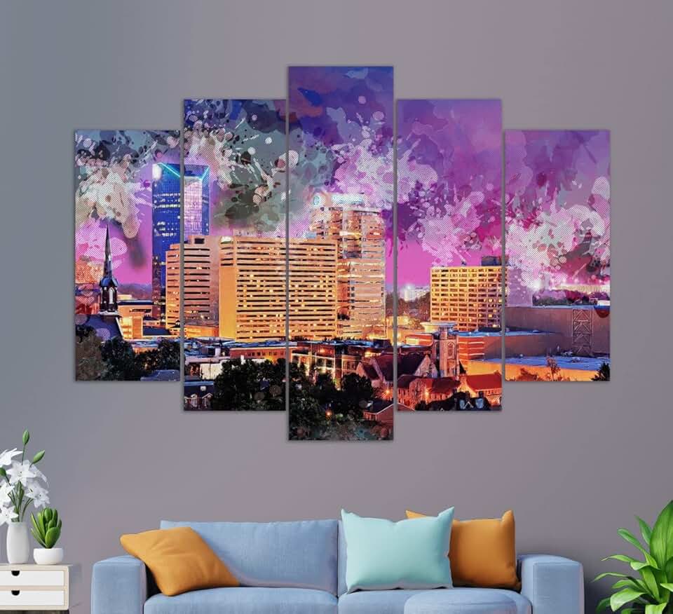 Abstract Lexington Canvas Print, Lexington Skyline, Lexington Painting, Lexington Wall Art