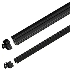 Peak Aluminum Railing 6 ft. Black Aluminum Deck Railing Stair Hand and Base Rail Kit