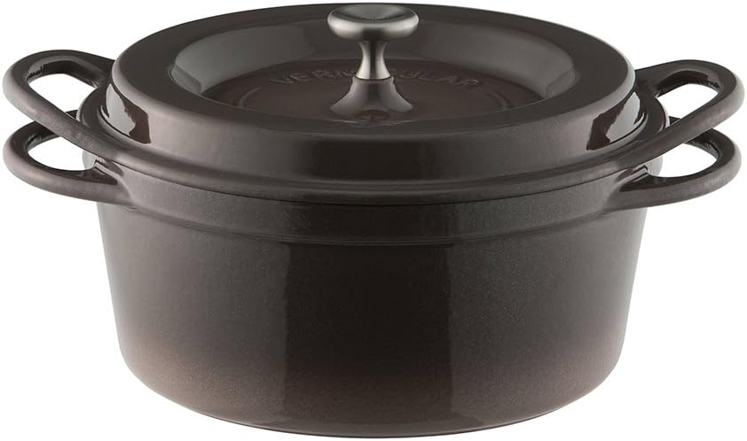 Vermicula BRN18R Enameled Cast Iron Pot, 7.1 inches (18 cm), Pearl Brown, Anhydrous Cooking, Exclusive Recipe Book Included, Oven Pot Round