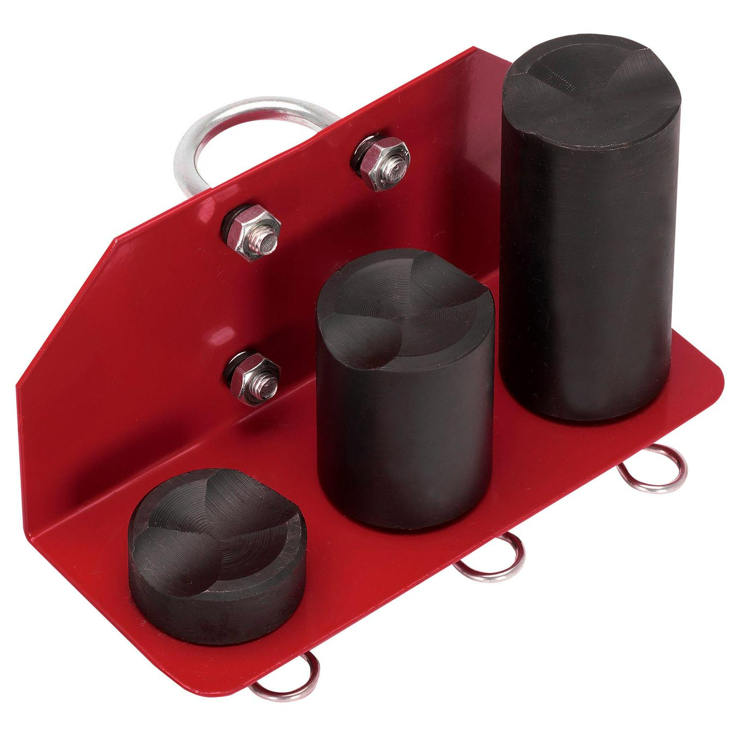 American Forge and Foundry AFF 22 Ton Bottle Jack Extension Kit   Includes 3 Extensions, Extension Holder, Red Steel Floor Jack