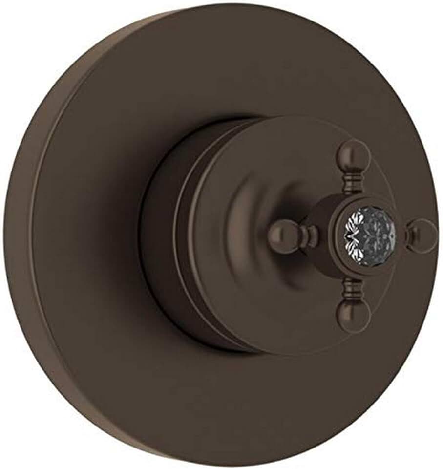 Rohl A2700NXCTCBTO Kit Trim Package for Country Bath Four Port Three Direction Diverter Trim Only New Style with Crystal Cross Handle and Sleeve, Tuscan Brass