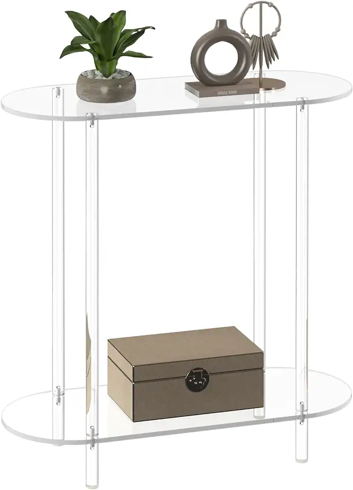 Acrylic Console Table, Oval, 29.5