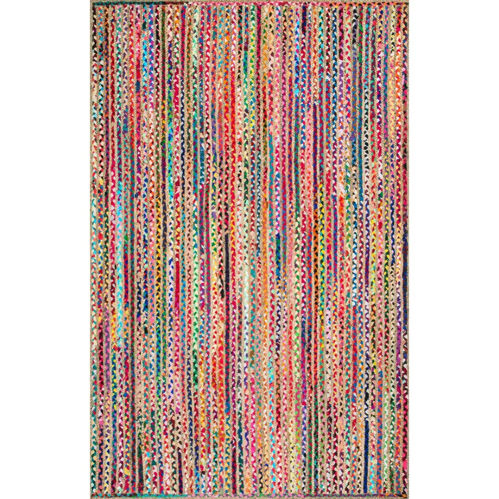 nuLOOM Aleen Braided Cotton/ Jute Area Rug, 6′ x 9′, Multi