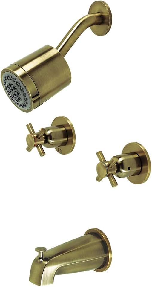 Kingston Brass KBX8143DX Concord Tub and Shower Faucet, Antique Brass