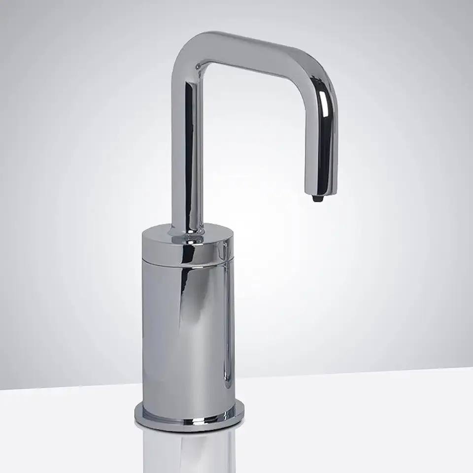 Trio Commercial Automatic Electronic Soap Dispenser - FS10090 Contemporary Style Deck Mount Solid Brass Soap Dispenser - Polished Chrome Finish