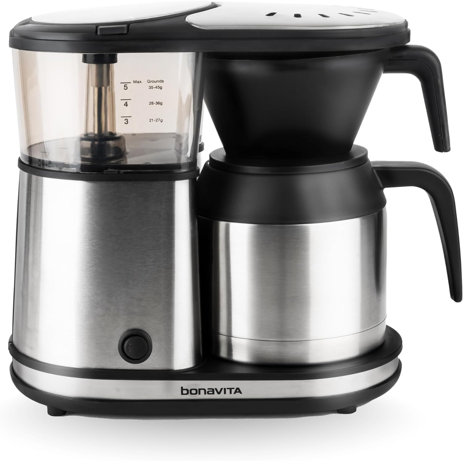 Bonavita 5 Cup Drip Coffee Maker Machine, 1100 Watt, BPA Free, Stainless Steel, BV1500TS