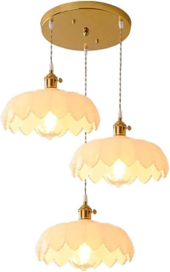 Modern 3-Lights White Glass Pendant Light Fixture Brass Gold Cluster Pendant Light Kitchen Island Multi Light Pendant Lighting Ceiling Hanging Glass Hanging Light