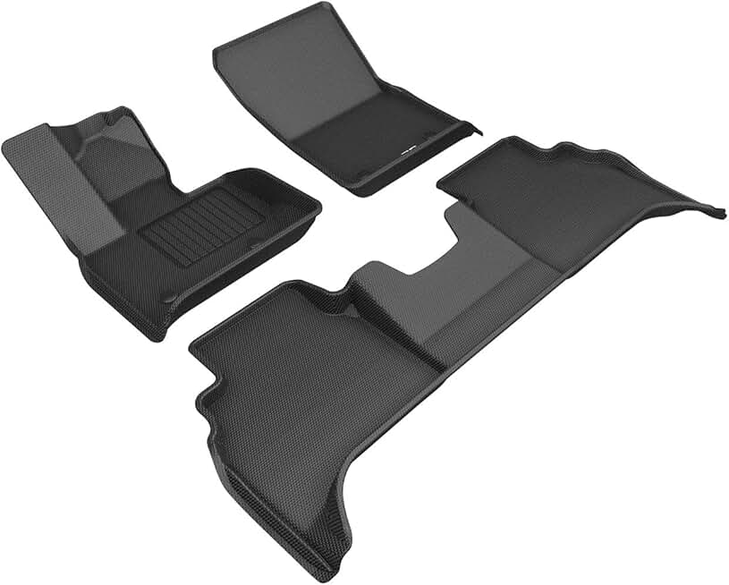 3D MAXpider Complete Set Custom Fit All-Weather Floor Mats for 2019-2021 Mercedes Benz G-Class - Kagu Rubber (Black)