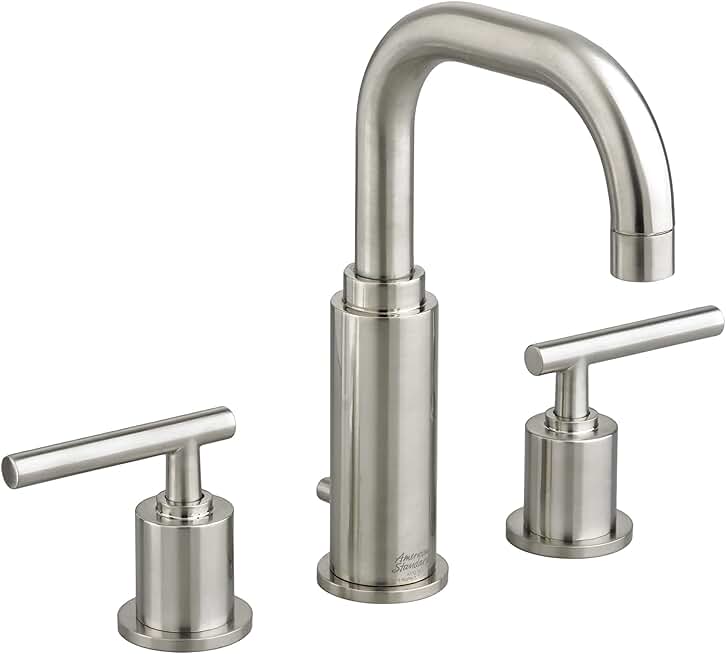 American Standard 2064831.295 Serin Widespread High-Arc Bathroom Sink Faucet with Metal Pop-Up Drain, Brushed Nickel