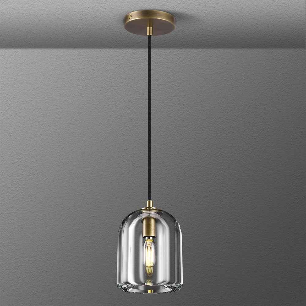 Modern Pendant Lights Kitchen Island,Crystal Pendant Light,Kitchen Pendant Lighting Over Island,Glass Pendant Light Fixtures,Indoor Brass Pendant Lights,E12 Bulb Included