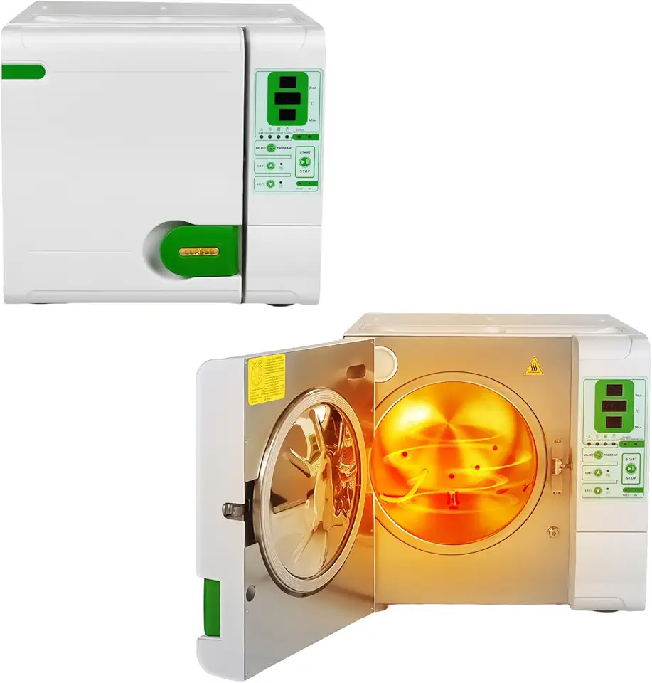 Global-Dental Autoclave Vacuum Automatic Control High Temperature High Pressure Steam Water Steam Separation Design with Dry Fucntion can USB Connector Records Class B (23L)