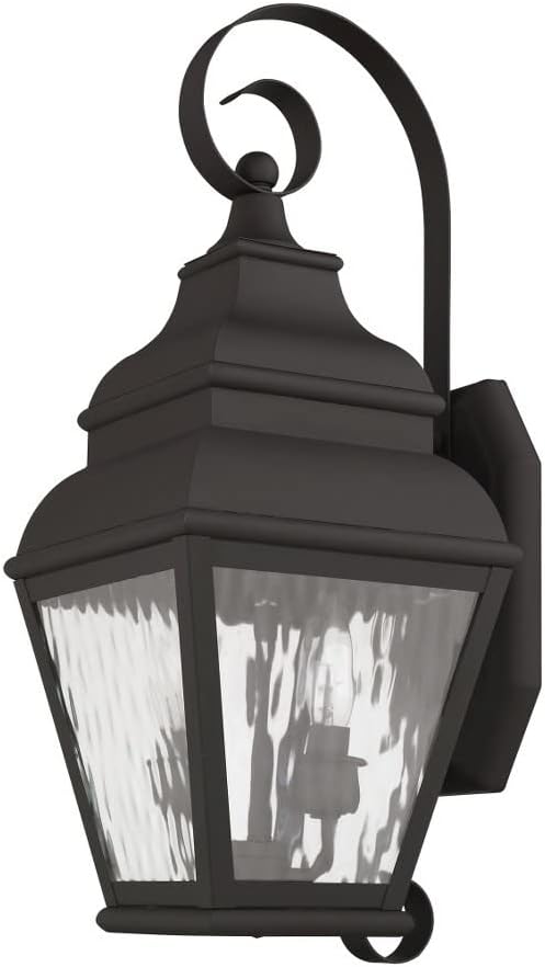 Livex Lighting 2602-07 Exeter 2-Light Outdoor Wall Lantern, Bronze