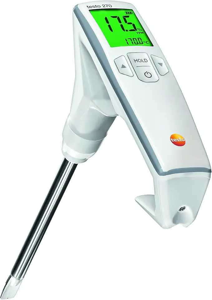 Testo 270 Oil Analysis Kit – Oil Thermometer for Temperature and Total Polar Material Measurement in Deep Fryers – Digital Thermometer for Cooking Oil in Fryers