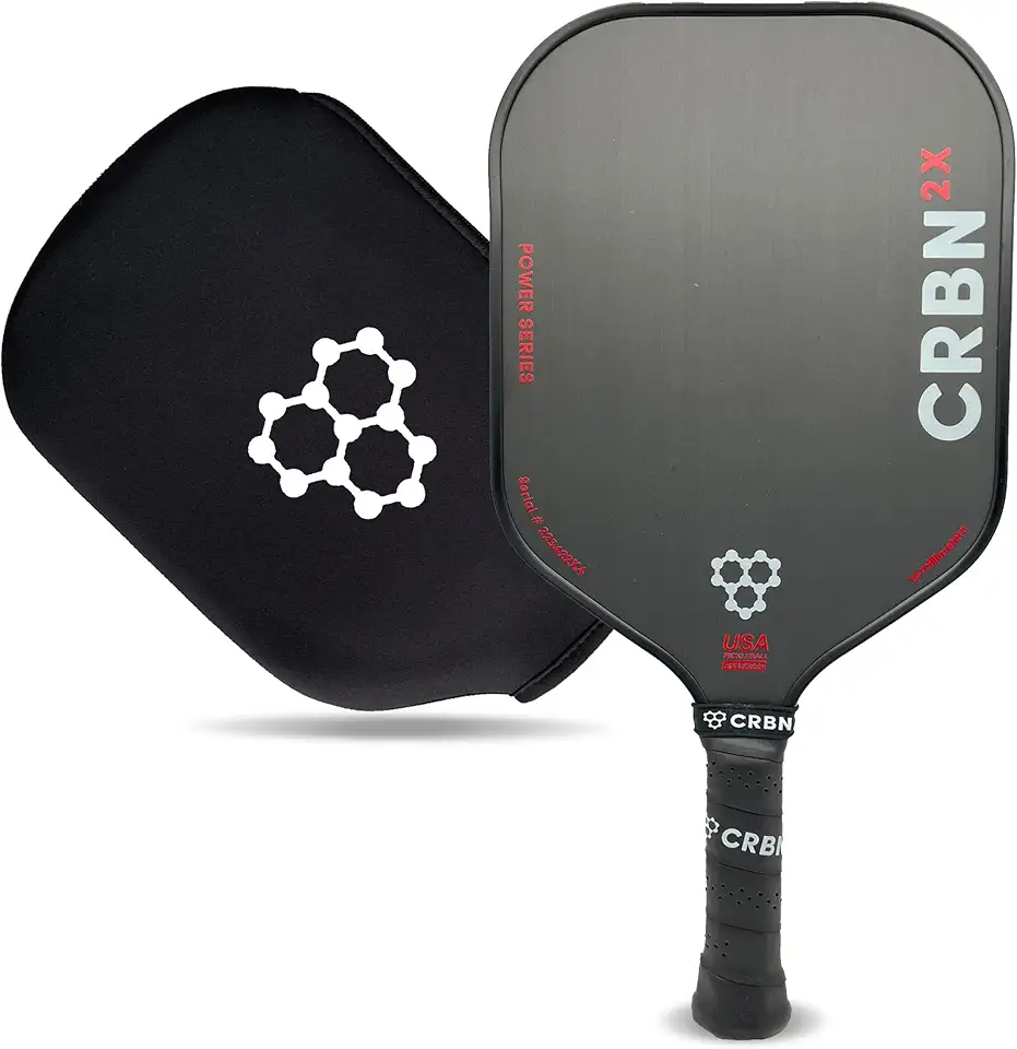 CRBN X Series Power Pickleball Paddle - Carbon Fiber Pickleball Paddle with Foam Injected Edges for Expanded Sweet Spot