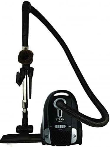 Titan T1400 Compact Canister Vacuum Cleaner w/Cord Reel, Black