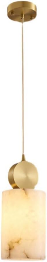 Pendant Lights Kitchen Island Marble Shade Natural Stone Ceiling Hanging Lamp All Copper Nordic Modern White Chandelier for Kitchen Island Dining Room Farmhouse Bedroom Bar