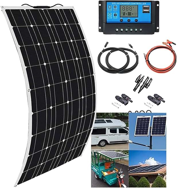 Monocrystalline Solar Photovoltaic Panel(110w/220w/330w/440w),40a Charge Controller, 12v Battery Energy Charging, For Garden, Shed, Boat, Car, House,110w