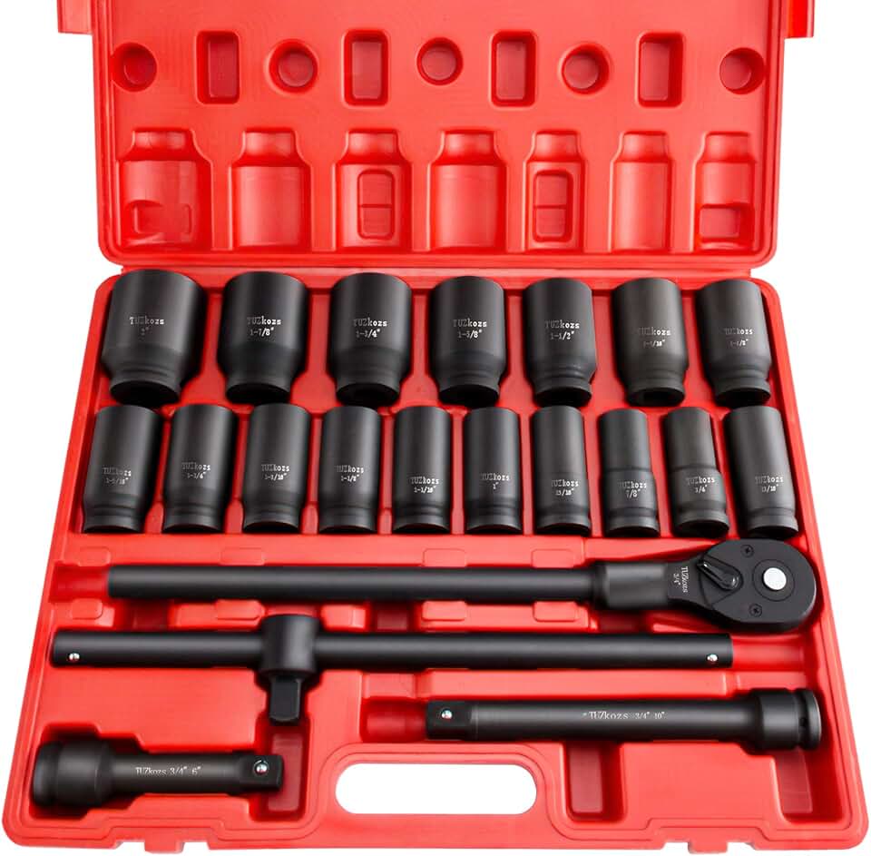 3/4 Inch Impact Socket Set, SAE,3/4