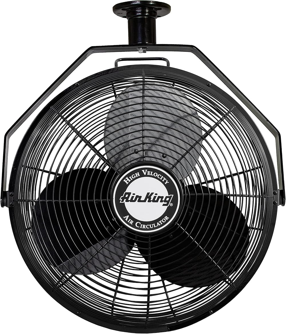 9718 18-Inch Industrial Grade Ceiling Mount Fan,Black
