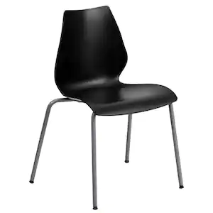 Flash Furniture Plastic Stackable Chair in Black
