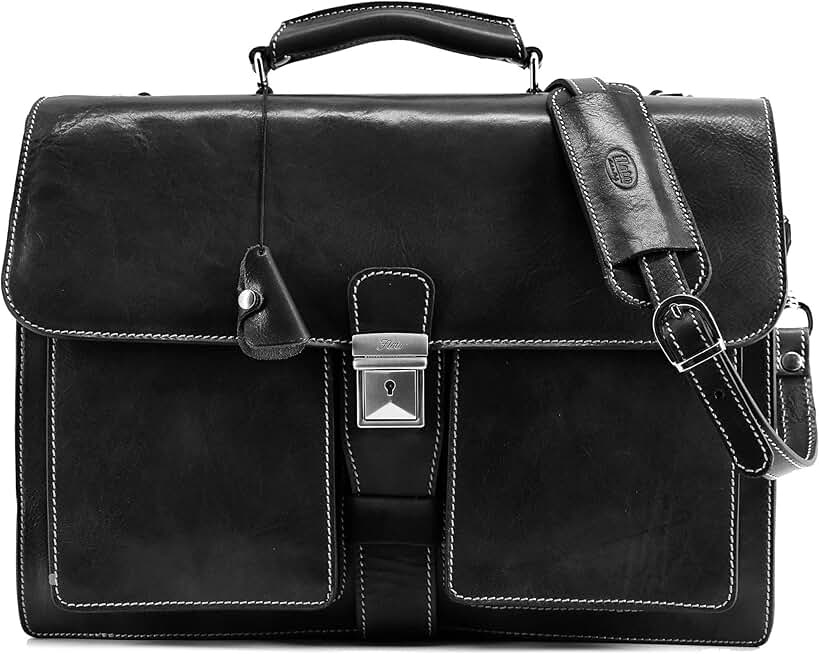 Floto Novella Leather Briefcase Attache Messenger Bag