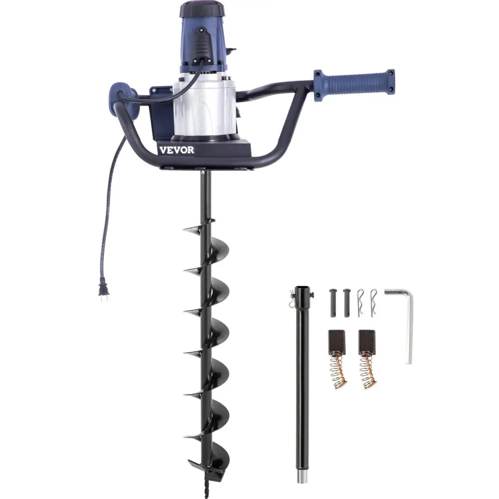 VEVOR Electric Post Hole Digger Head Earth Auger 1200W 1.6HP Powerful Engine w/ 4 Digging Auger Bit Set