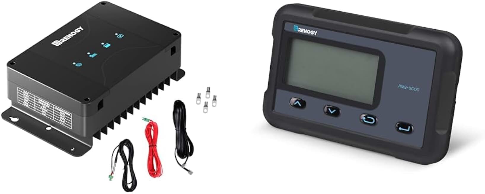 Renogy 12V 50A DC to DC MPPT Battery Charger Bundle with LCD Monitoring Screen for Gel AGM Flooded Lithium Batteries
