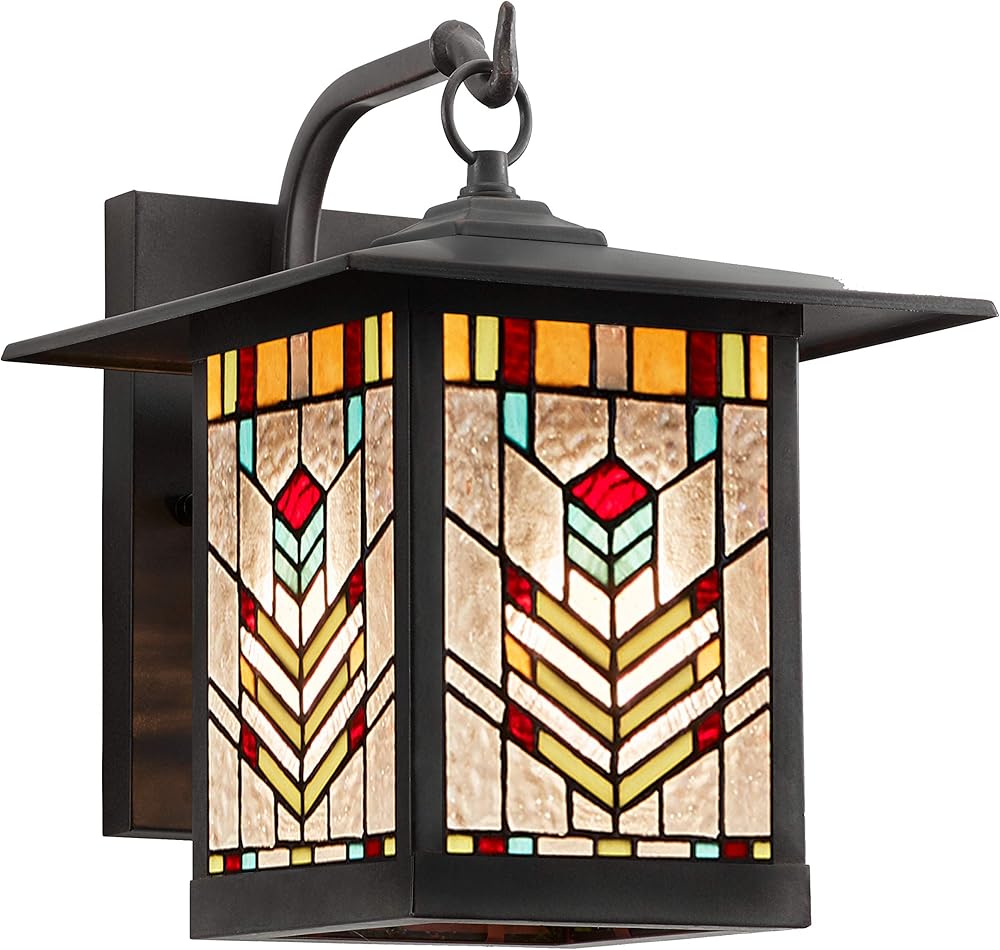 Stained Glass Outdoor Light Fixture - 11.75