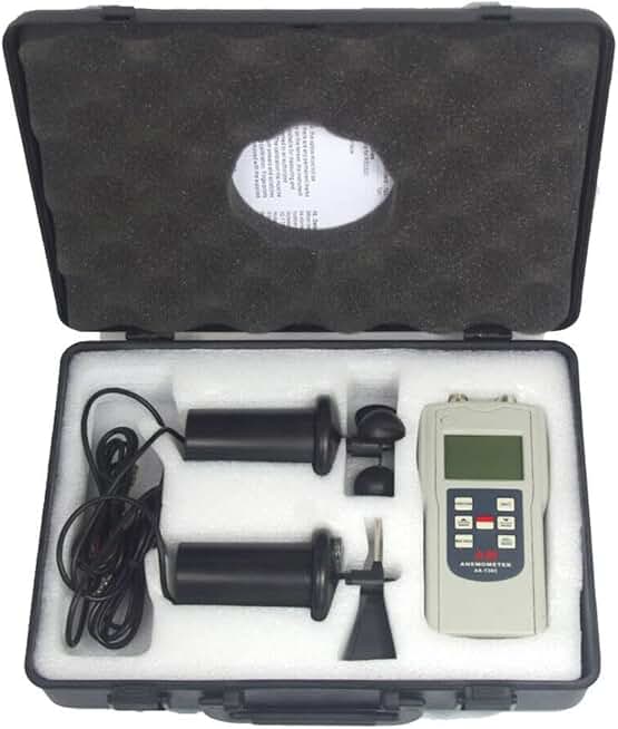 Air Flow Meter Anemometer Air Velocity Temp Tester Wind Speed Detector with Data Hold for Boiler Refrigeration Industry Ventilation Duct Environment Monitor Navigation Measurement