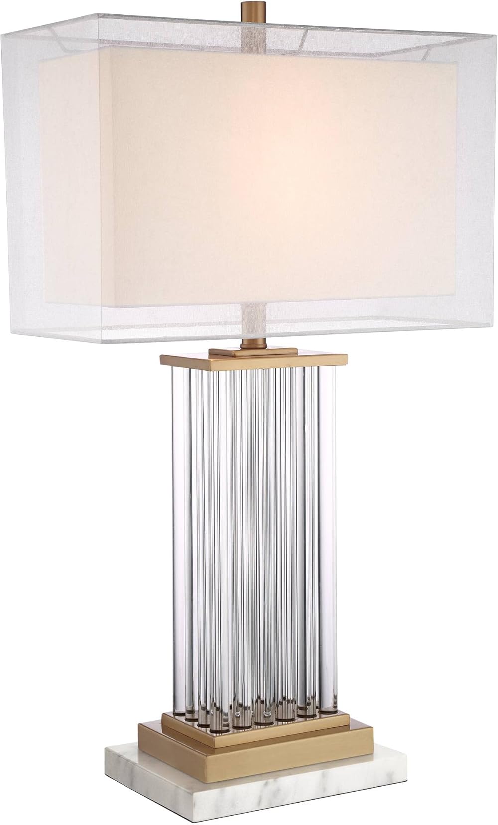 Vienna Full Spectrum Darcia Modern Table Lamp with White Marble Riser 29