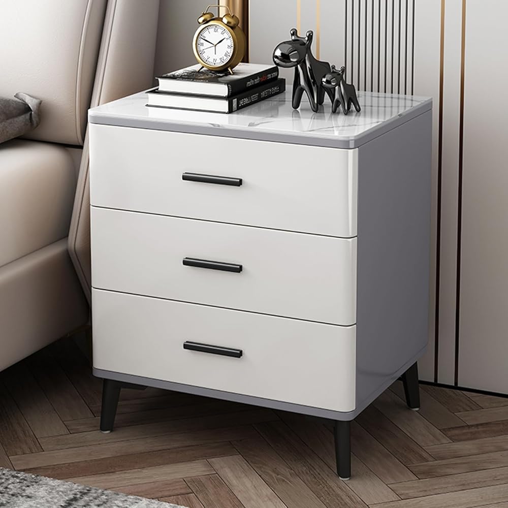 Under table storage cabinet, bedroom storage cabinet, office chest of drawers, 2-3 shelf grey nightstand, small nightstand with deep drawers, suitable for bedroom, living room, bathroom, office, etc.