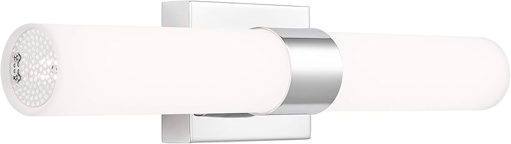 Linea di Liara Perpetua Modern LED Bathroom Vanity Light Bar 22 Inch Chrome Bathroom Light Fixtures Over Mirror and Over Sink, Dimmable White Frosted Glass Shade, UL Listed